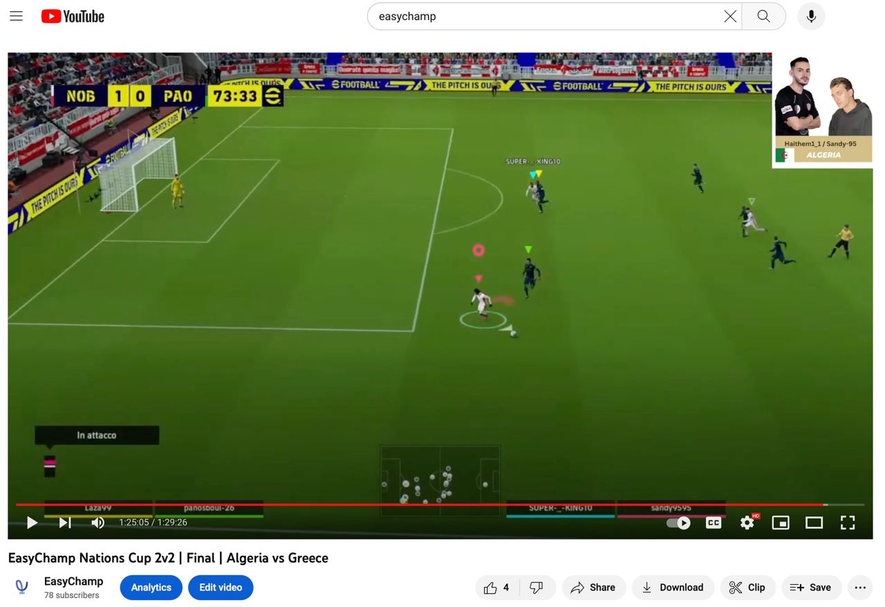 Snapshot from YouTube stream with commentary